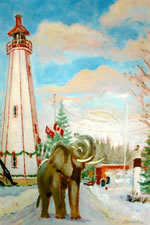 Jumbo Visits The Port Burwell Lighthouse by Paul Schleusner